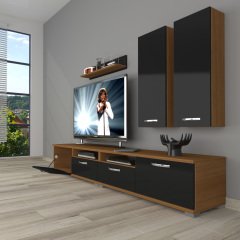 Decoraktiv Eko 5200D Mdf Tv Ünitesi Tv Sehpası Ceviz - Siyah