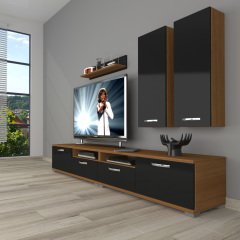 Decoraktiv Eko 5200D Mdf Tv Ünitesi Tv Sehpası Ceviz - Siyah