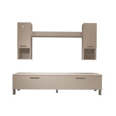 Decoraktiv Eko 5DA Slm Std Krom Ayaklı Tv Ünitesi Tv Sehpası Parlak Beyaz