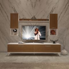 Decoraktiv Eko 5DA Slm Std Retro Tv Ünitesi Tv Sehpası Beyaz - Ceviz