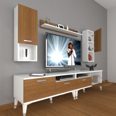 Decoraktiv Eko 5200DA Mdf Silver Tv Ünitesi Tv Sehpası Beyaz - Ceviz