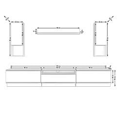 Decoraktiv Trendstyle 270DAS Mdf Tv Ünitesi Tv Sehpası Beyaz - Siyah