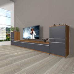 Decoraktiv Eko 9200T Mdf Tv Ünitesi Tv Sehpası Ceviz - Antrasit