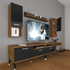 Decoraktiv Eko 5200DA Mdf Silver Tv Ünitesi Tv Sehpası Ceviz - Siyah
