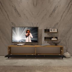 Decoraktiv Eko 4 Mdf Std Silver Tv Ünitesi Tv Sehpası Pera - Siyah