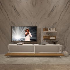 Decoraktiv Eko 4 Mdf Std Silver Tv Ünitesi Tv Sehpası Beyaz - Pera