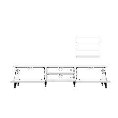 Decoraktiv Eko 4 Mdf Dvd Silver Tv Ünitesi Tv Sehpası Beyaz - Siyah Mermer