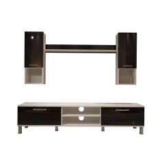 Decoraktiv Eko 5DA Slm Dvd Krom Ayaklı Tv Ünitesi Tv Sehpası Beyaz - Siyah
