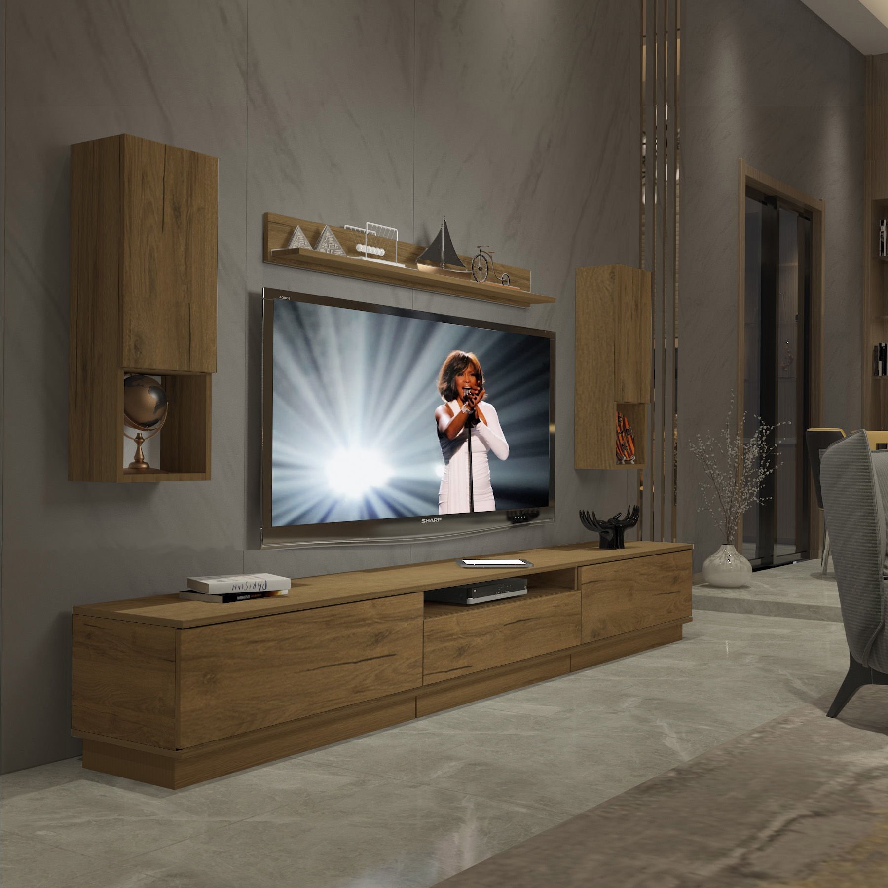 Decoraktiv Trendstyle 270DAS Mdf Tv Ünitesi Tv Sehpası Pera