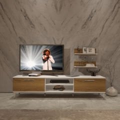 Decoraktiv Eko 4 Mdf Dvd Silver Tv Ünitesi Tv Sehpası Beyaz - Pera