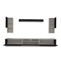 Decoraktiv Trendstyle 270DAS Mdf Tv Ünitesi Tv Sehpası Beyaz - Siyah Mermer