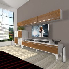 Decoraktiv Ekoflex 8 Mdf Silver Tv Ünitesi Tv Sehpası Beyaz - Ceviz