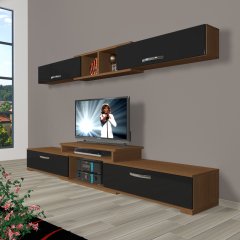 Decoraktiv Flex 5 Slm Tv Ünitesi Tv Sehpası Ceviz - Siyah