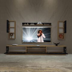 Decoraktiv Trendstyle 270DAS Mdf Tv Ünitesi Tv Sehpası Pera - Siyah Mermer