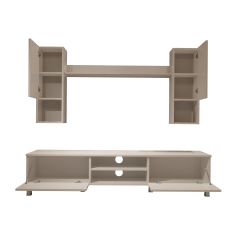 Decoraktiv Eko 5DA Slm Dvd Krom Ayaklı Tv Ünitesi Tv Sehpası Parlak Beyaz