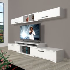 Decoraktiv Flex 5130 Slm Tv Ünitesi Tv Sehpası Parlak Beyaz