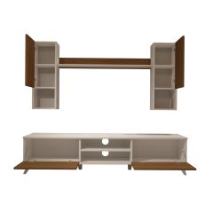 Decoraktiv Eko 5DA Slm Dvd Retro Tv Ünitesi Tv Sehpası Beyaz - Ceviz