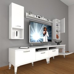 Decoraktiv Eko 5200DA Slm Silver Tv Ünitesi Tv Sehpası Parlak Beyaz