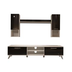 Decoraktiv Eko 5DA Slm Dvd Retro Tv Ünitesi Tv Sehpası Beyaz - Siyah