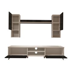 Decoraktiv Eko 5DA Slm Dvd Retro Tv Ünitesi Tv Sehpası Beyaz - Siyah