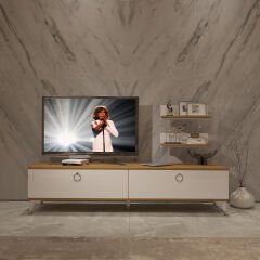 Decoraktiv Eko 4 Mdf Std Gold Tv Ünitesi Tv Sehpası Pera - Beyaz