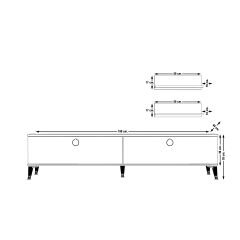 Decoraktiv Eko 4 Mdf Std Gold Tv Ünitesi Tv Sehpası Pera - Beyaz