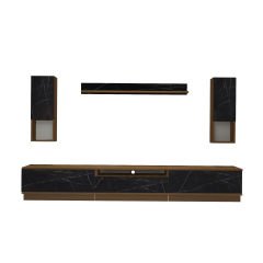 Decoraktiv Trendstyle 270DAS Mdf Tv Ünitesi Tv Sehpası Ceviz - Siyah Mermer