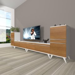 Decoraktiv Eko 9200T Mdf Retro Tv Ünitesi Tv Sehpası Beyaz - Ceviz