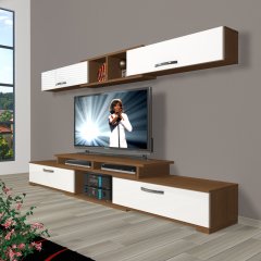 Decoraktiv Flex 5130 Slm Tv Ünitesi Tv Sehpası Ceviz - Beyaz