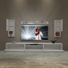 Decoraktiv Trendstyle 270DA Slm Tv Ünitesi Tv Sehpası Parlak Beyaz