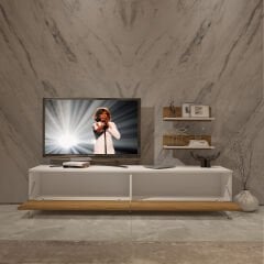 Decoraktiv Eko 4 Mdf Std Gold Tv Ünitesi Tv Sehpası Beyaz - Pera