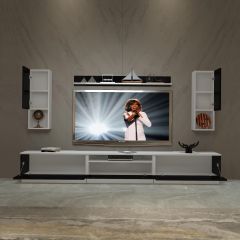 Decoraktiv Trendstyle 270DA Slm Tv Ünitesi Tv Sehpası Beyaz - Siyah