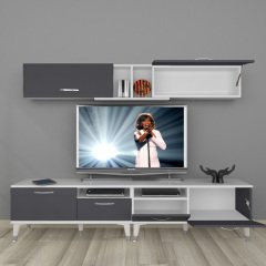 Decoraktiv Eko 5220 Mdf Silver Tv Ünitesi Tv Sehpası Beyaz - Antrasit