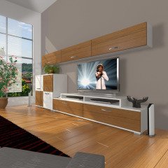 Decoraktiv Ekoflex 8 Slm Tv Ünitesi Tv Sehpası Parlak Beyaz