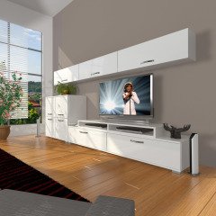 Decoraktiv Ekoflex 8 Slm Tv Ünitesi Tv Sehpası Parlak Beyaz