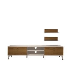 Decoraktiv Eko 4 Mdf Dvd Gold Tv Ünitesi Tv Sehpası Beyaz - Pera