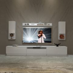 Decoraktiv Trendstyle 270DAS Slm Tv Ünitesi Tv Sehpası Parlak Beyaz