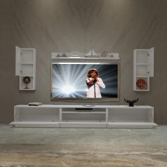 Decoraktiv Trendstyle 270DAS Slm Tv Ünitesi Tv Sehpası Parlak Beyaz