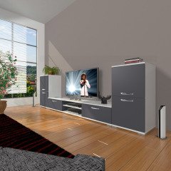 Decoraktiv Eko On2 Mdf Dvd Tv Ünitesi Tv Sehpası Beyaz - Antrasit