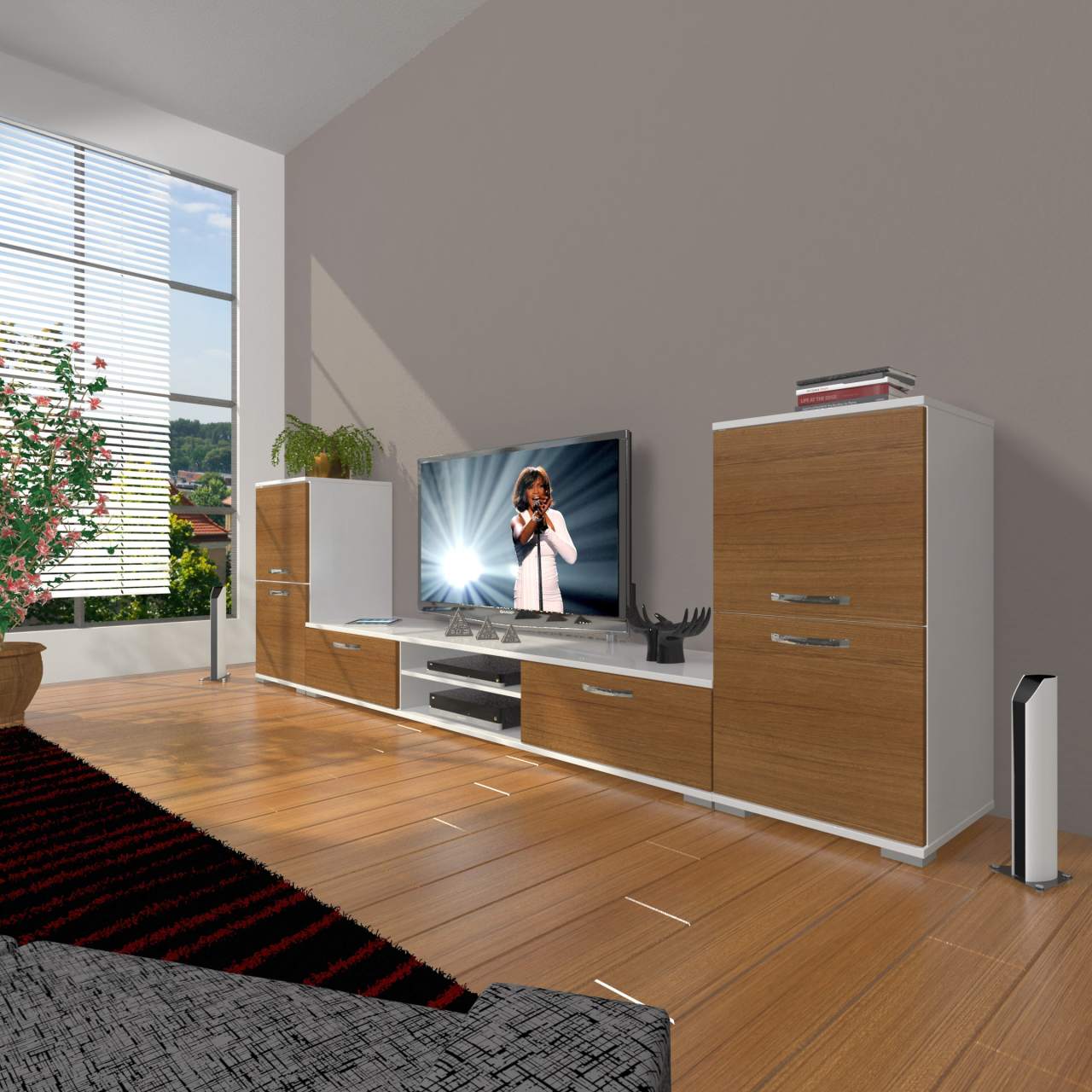 Decoraktiv Eko On2 Mdf Dvd Tv Ünitesi Tv Sehpası Beyaz - Ceviz