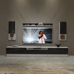 Decoraktiv Trendstyle 270DAS Slm Tv Ünitesi Tv Sehpası Beyaz - Siyah