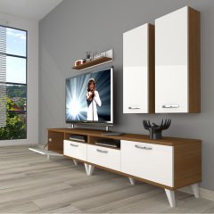 Decoraktiv Eko 5200D Mdf Retro Tv Ünitesi Tv Sehpası Ceviz - Beyaz