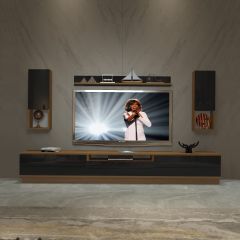 Decoraktiv Trendstyle 270DAS Slm Tv Ünitesi Tv Sehpası Ceviz - Siyah