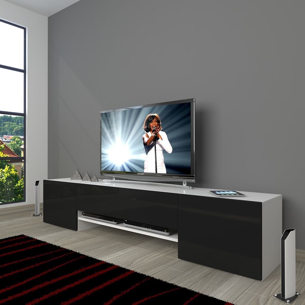 Decoraktiv 1e1 Mdf Tv Ünitesi Tv Sehpası Beyaz - Siyah