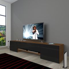 Decoraktiv 1e1 Mdf Tv Ünitesi Tv Sehpası Ceviz - Siyah