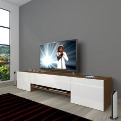 Decoraktiv 1e1 Slm Tv Ünitesi Tv Sehpası Parlak Beyaz