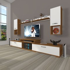 Decoraktiv Flex 5DA Slm Tv Ünitesi Tv Sehpası Ceviz - Beyaz