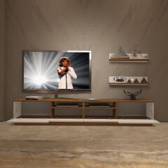 Decoraktiv Trendstyle 220r Mdf Tv Ünitesi Tv Sehpası Ceviz - Beyaz