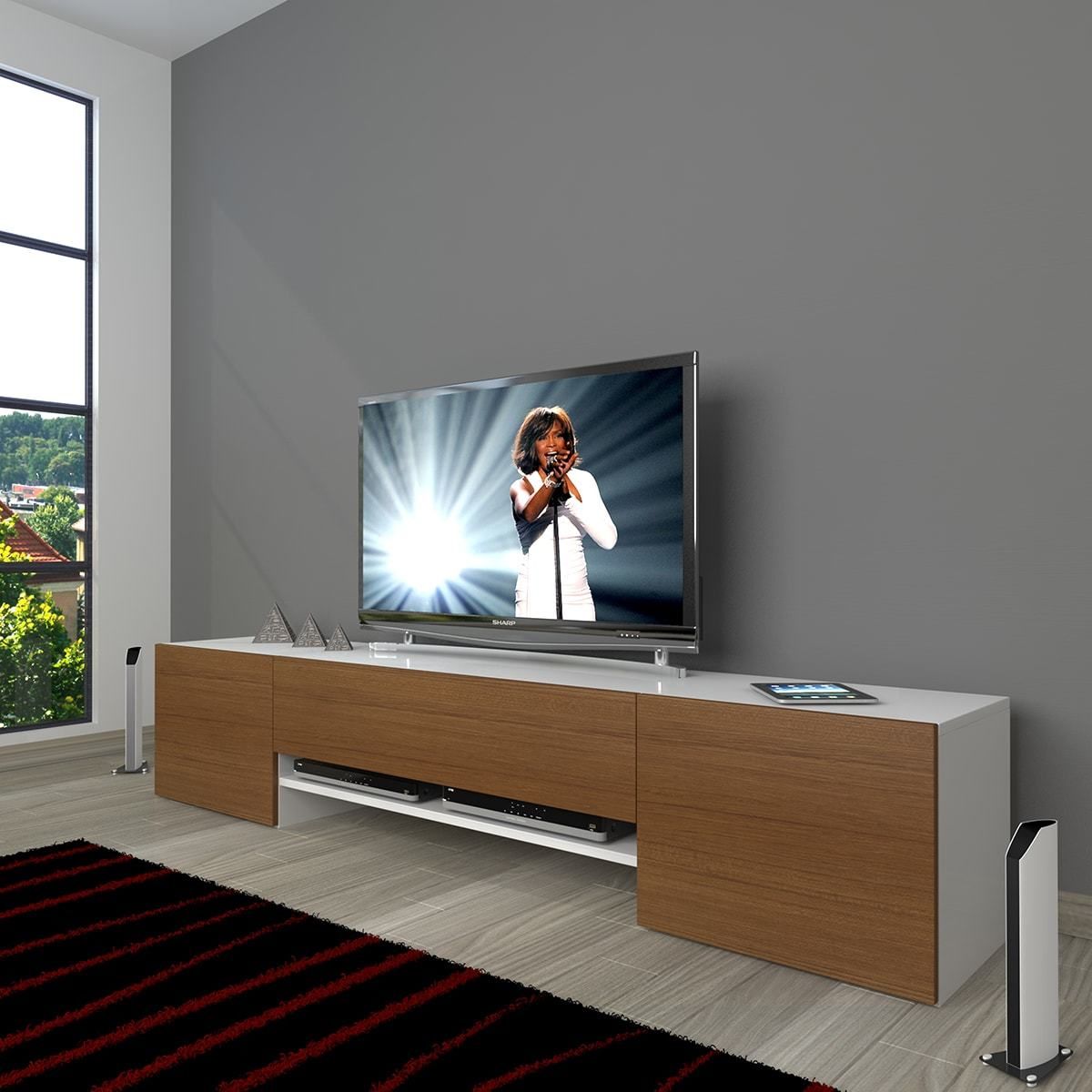 Decoraktiv 1e1 Slm Tv Ünitesi Tv Sehpası Beyaz - Ceviz