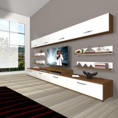 Decoraktiv Ekoflex 360Y Slm Tv Ünitesi Tv Sehpası Ceviz - Beyaz